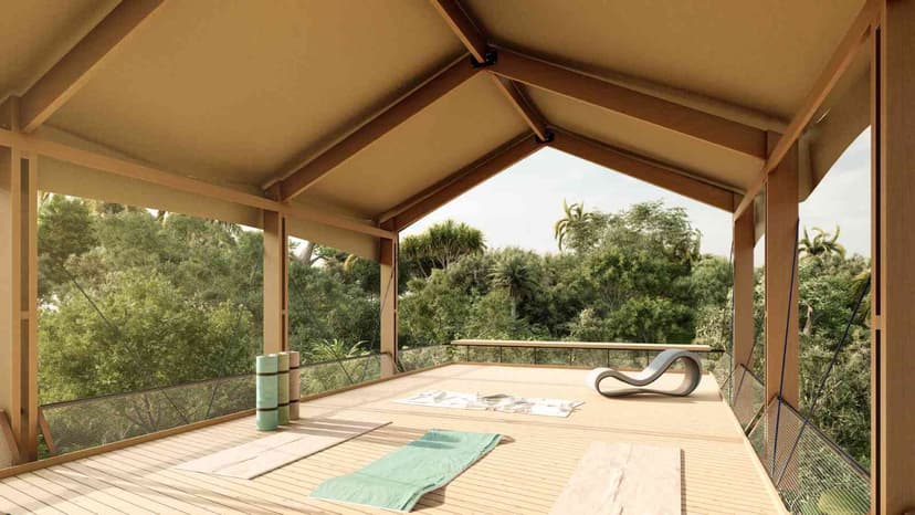 Yoga deck overlooking jungle