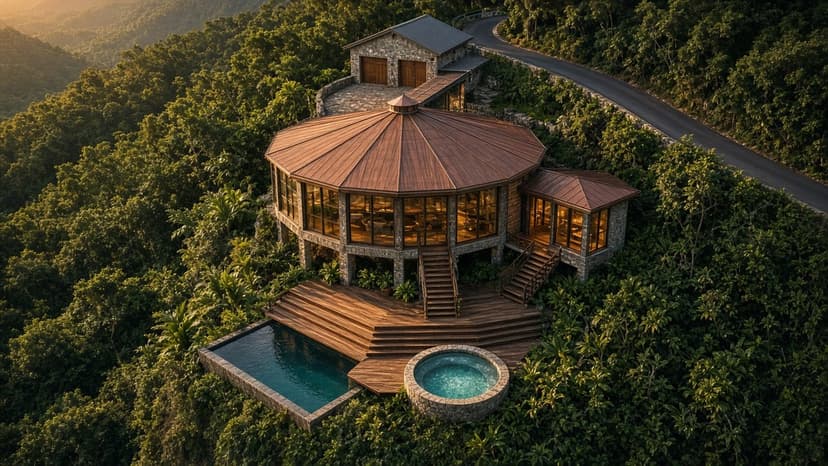 Toroidal Field Sanctuary — compound split levels estate vision